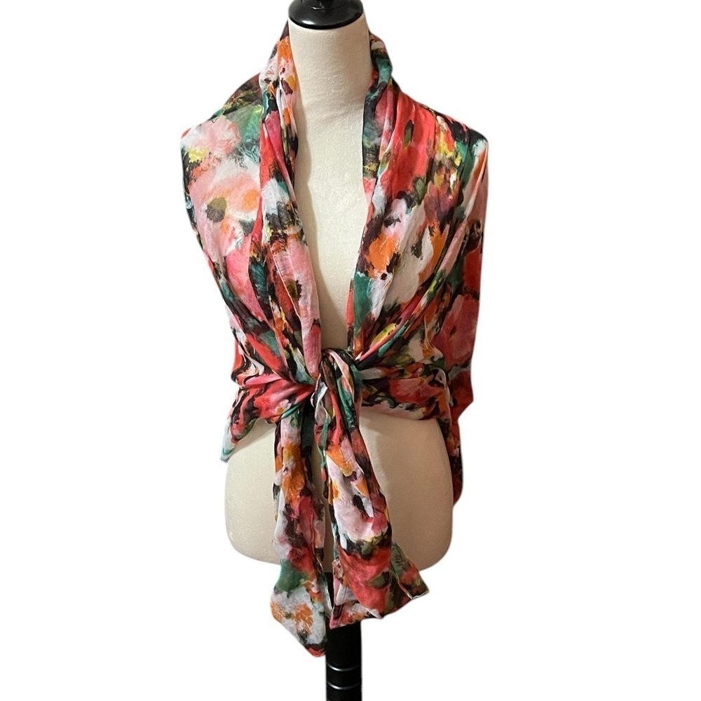 Floral Multicolor Scarf - Picture 3 of 6
